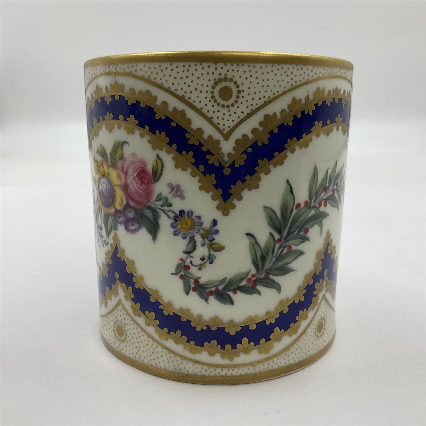 Sevres soft paste porcelain coffee can and saucer with date code for 1767 - Image 14 of 16
