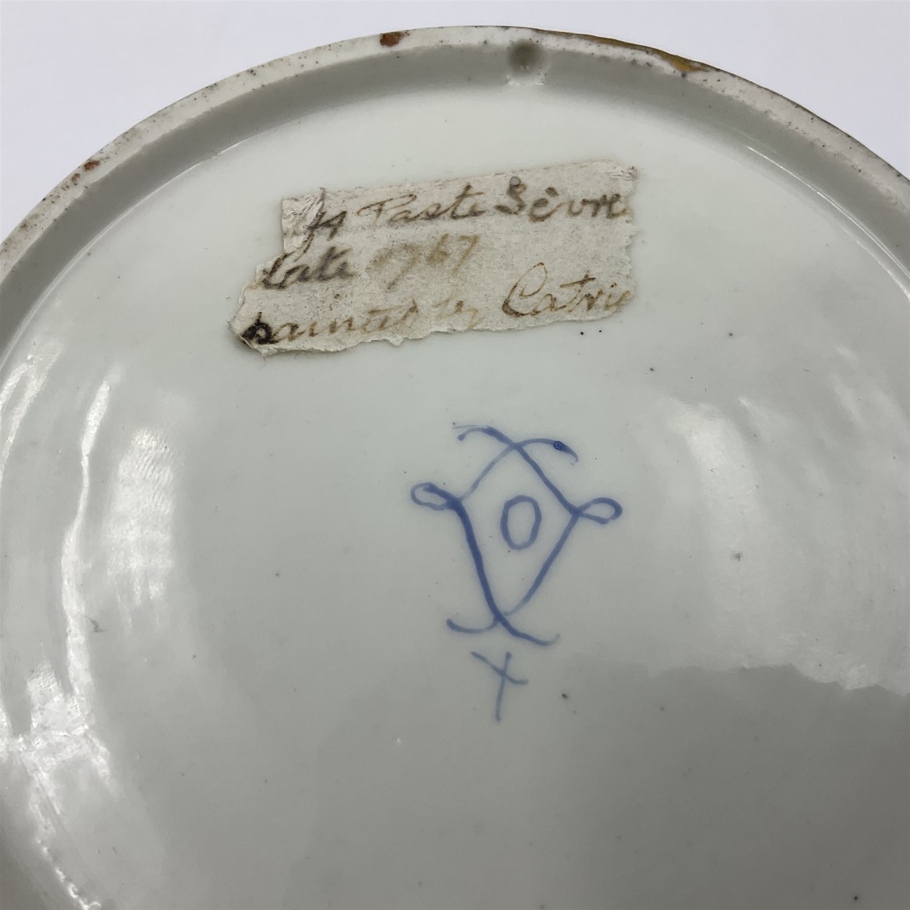 Sevres soft paste porcelain coffee can and saucer with date code for 1767 - Image 8 of 16