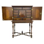 19th century walnut collector's cabinet on stand