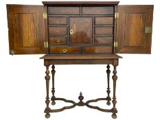 19th century walnut collector's cabinet on stand