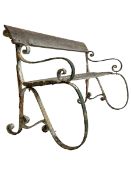 19th century wrought metal garden bench