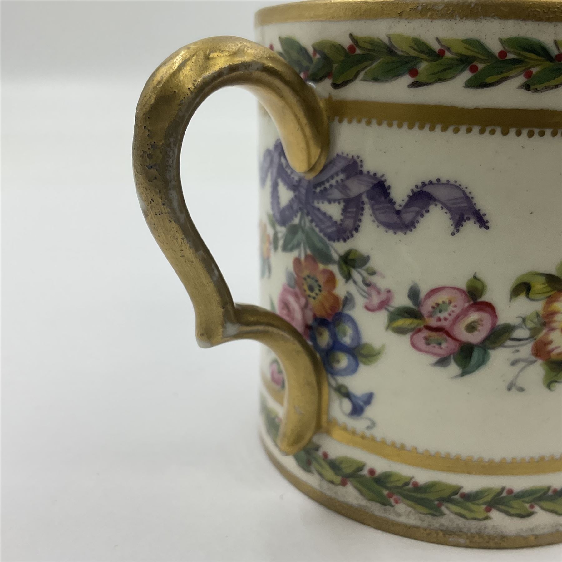 Sevres soft paste porcelain coffee can and saucer with date code for 1780 - Image 13 of 18