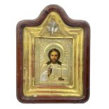 Early 20th century oil on panel religious icon of Jesus