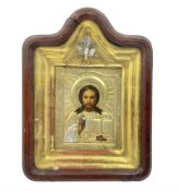 Early 20th century oil on panel religious icon of Jesus