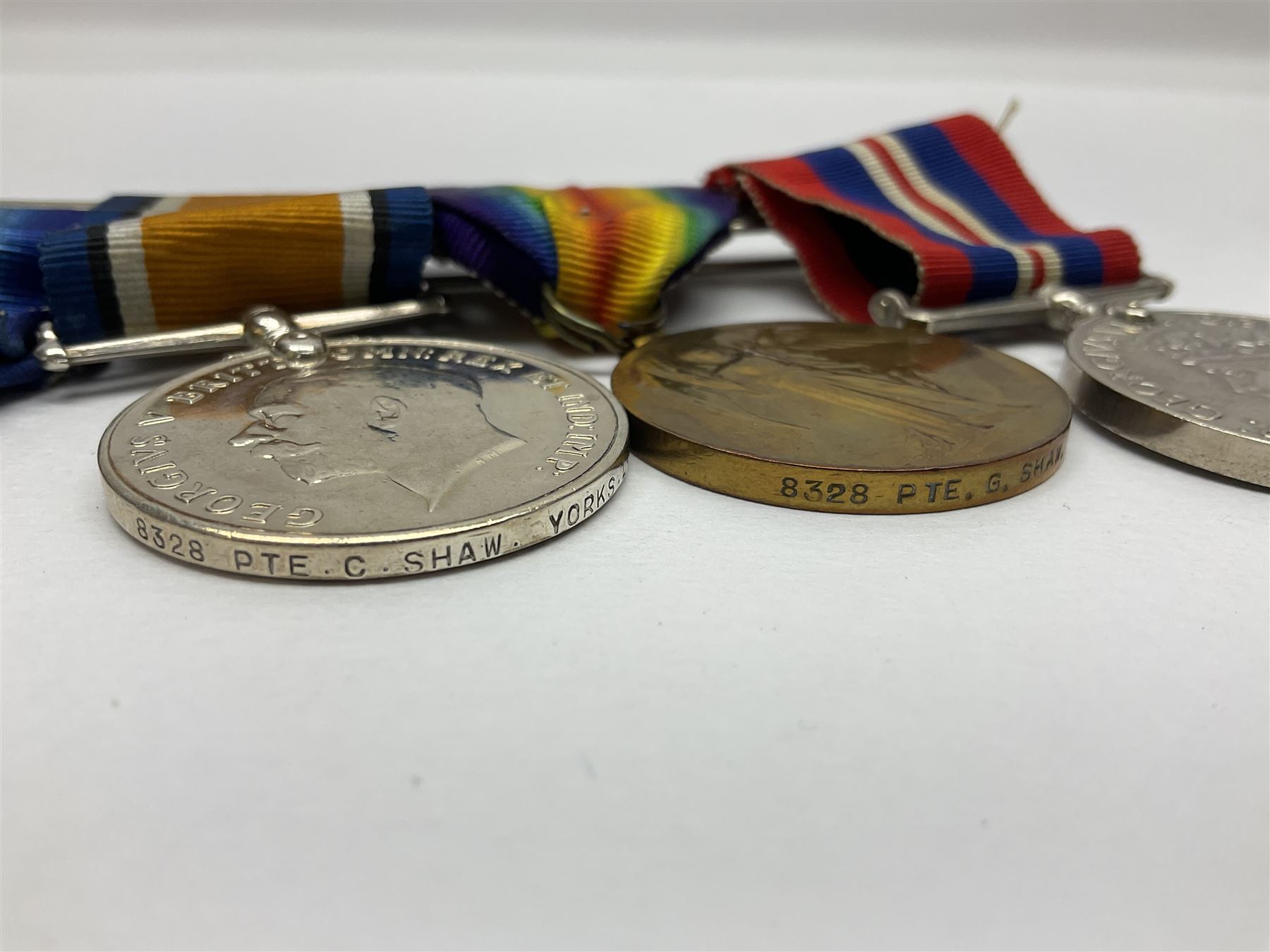 WW1 group of three medals comprising British War Medal - Image 13 of 14