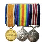 WW1 Military Medal group of three comprising MM