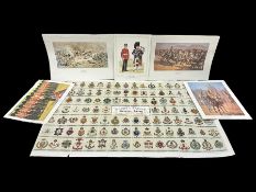 Large poster entitled 'Crests and Badges of the British Army in Daily Use 56 x 86cm; together with t