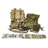 Miscellaneous militaria including WW2 French backpack
