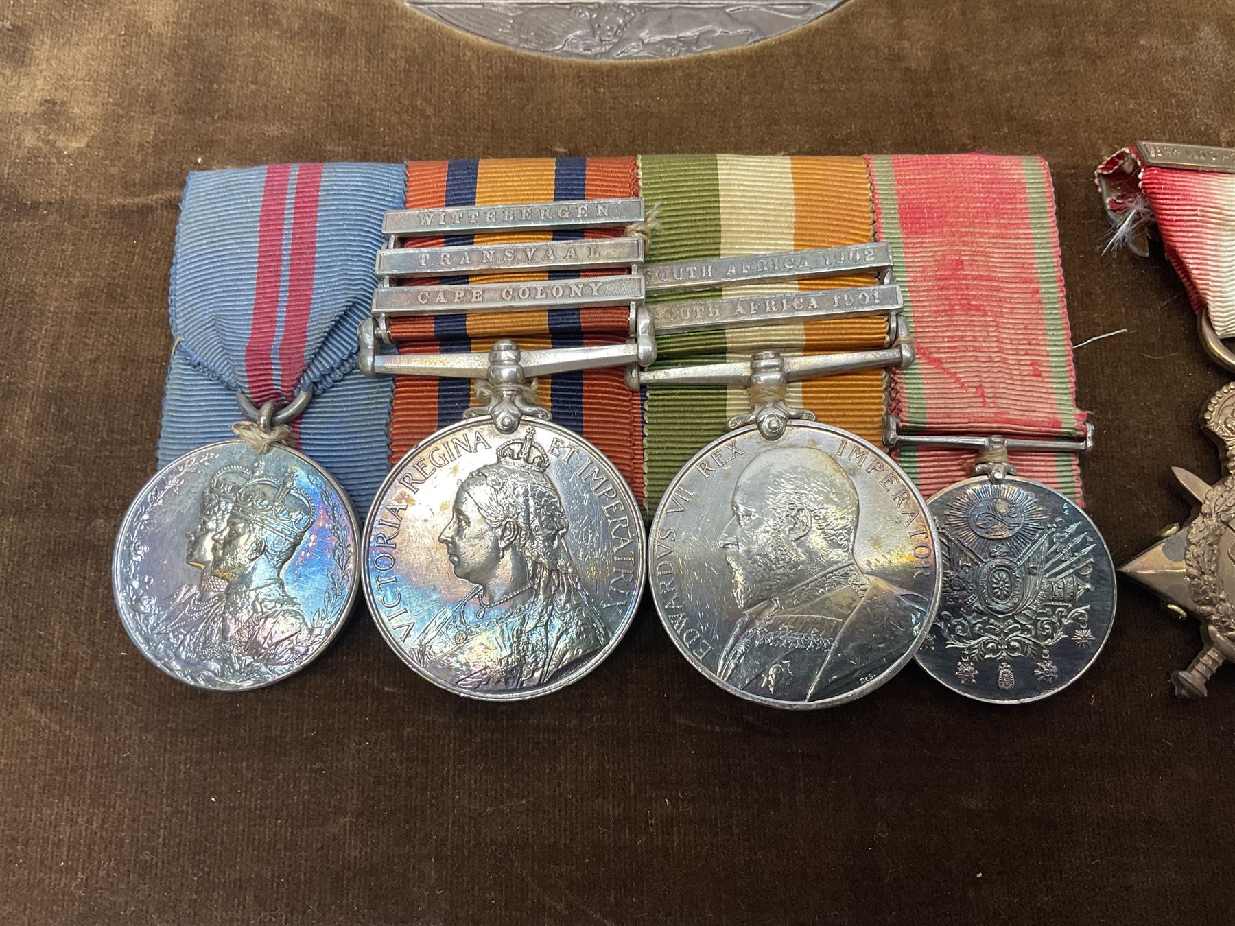 DOW Eure-et-Loir group of seven Boer War/WW1 medals comprising Queens South Africa Medal with three - Image 6 of 18