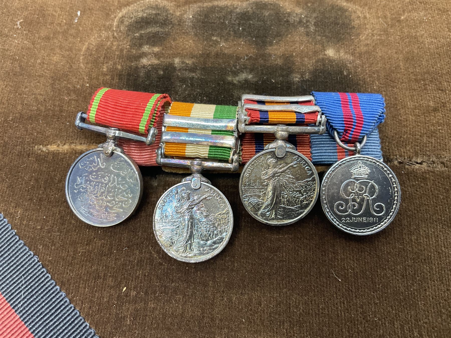 DOW Eure-et-Loir group of seven Boer War/WW1 medals comprising Queens South Africa Medal with three - Image 5 of 18