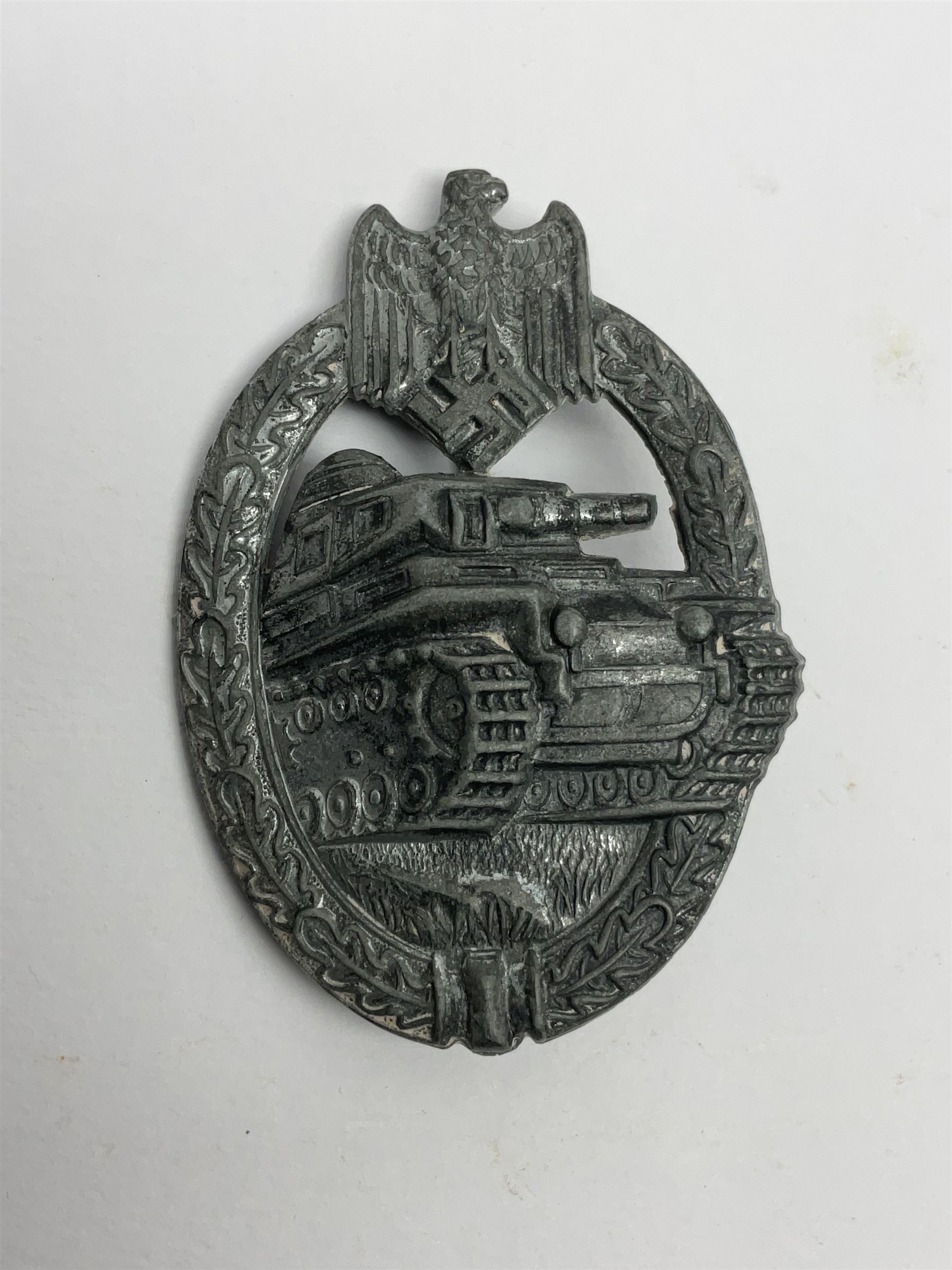 Two WW2 German Panzer Assault/Tank Battle badges - both with traces of silvering; one marked R.K. (R - Image 5 of 7