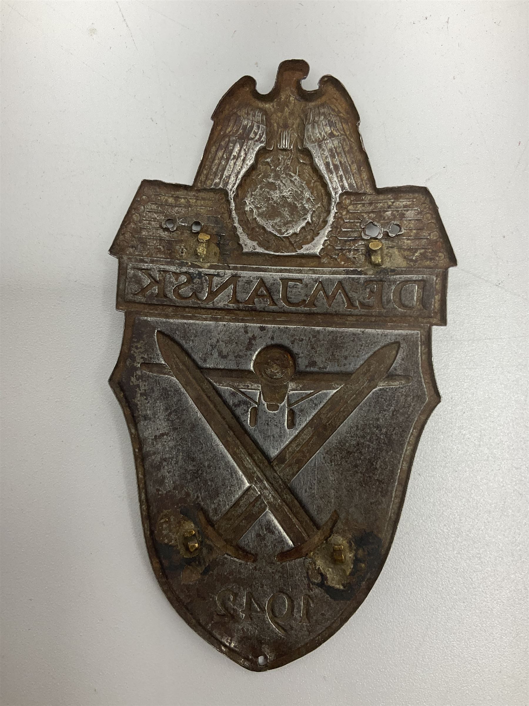 Two German Arm-Shield badges - one Russian Front marked Demjansk 1942; the other marked Narvik 1940 - Image 5 of 5