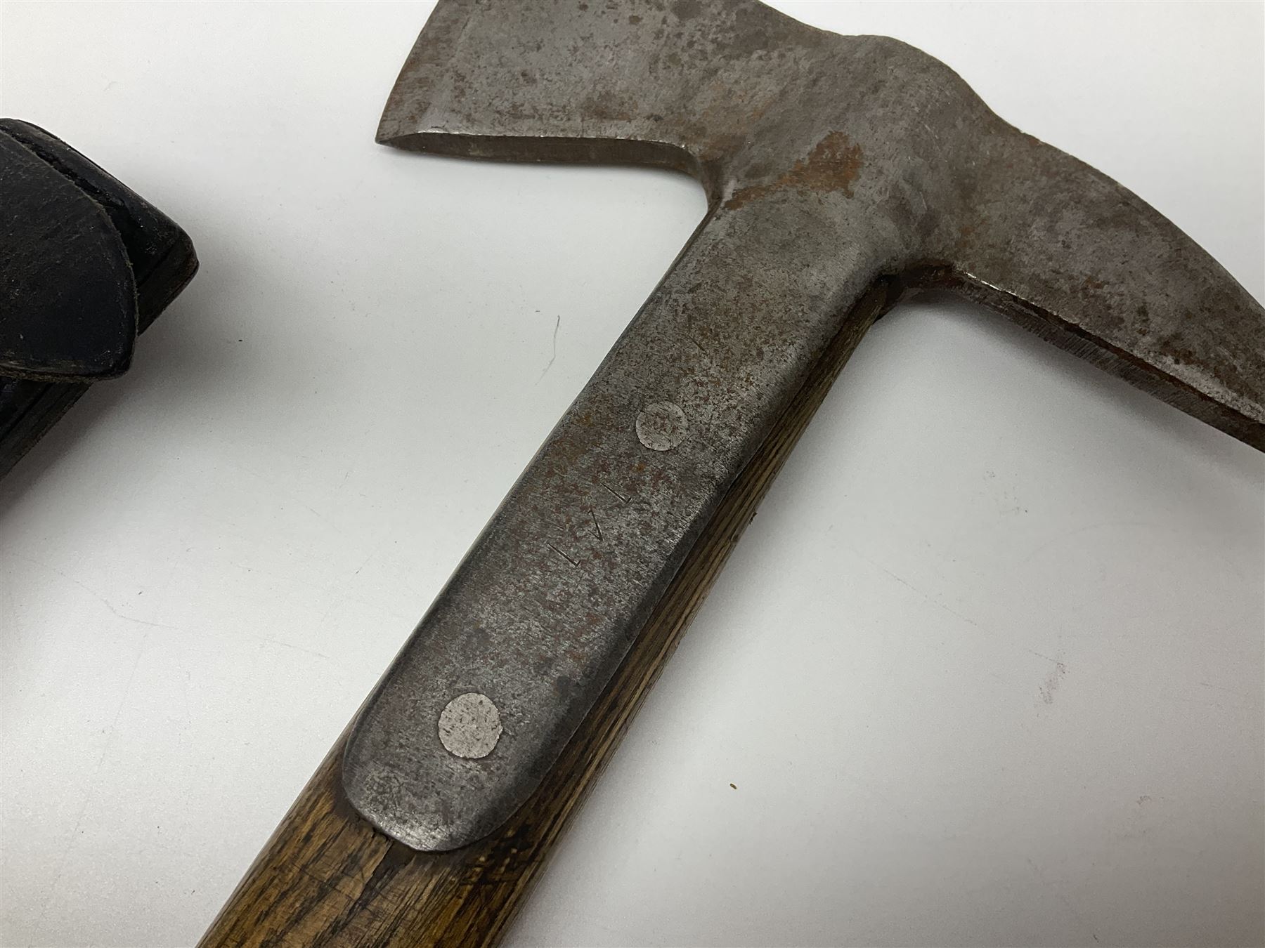 Post-War military type fireman's axe impressed 'PERKS 1953/54' with additional indistinct mark proba - Image 8 of 19