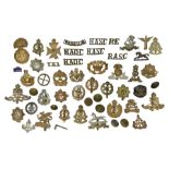 Over thirty WW1 and WW2 cap badges including Royal Marines