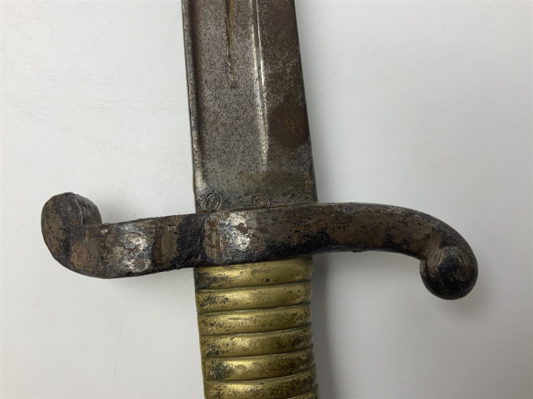 French model 1842 sabre bayonet with 57cm fullered steel blade and steel scabbard L70.5cm overall; 1 - Image 5 of 38