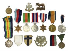 WW1 pair of medals awarded to 151761 Gnr. S. Loten R.A. with ribbons; four WW2 medals with ribbons;