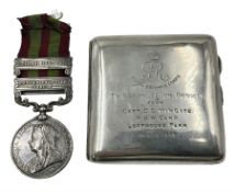 Victoria India General Service Medal with two clasps for Tirah 1897-98 and Punjab Frontier 1897-98 a