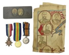 WW1 group of three medals comprising British War Medal