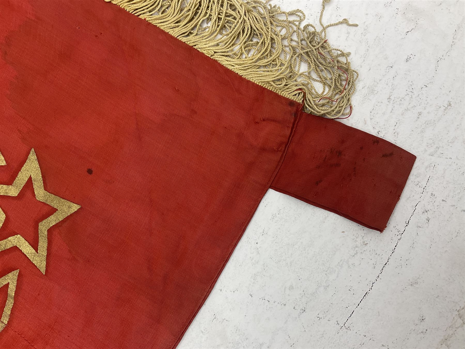 1970s Soviet banner printed in gold on a red ground - Image 36 of 38