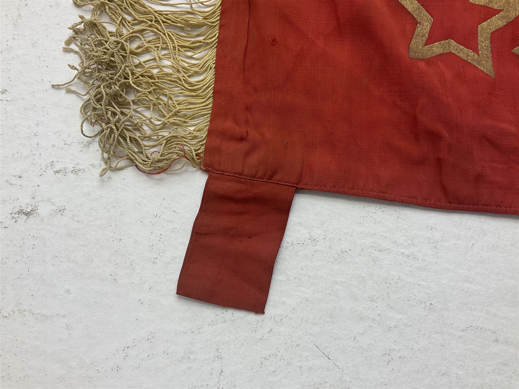 1970s Soviet banner printed in gold on a red ground - Image 31 of 38