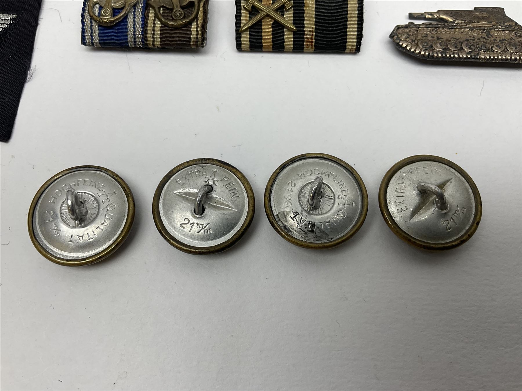 Collection of eleven German metal and cloth badges and uniform buttons including driver's badge - Image 3 of 16