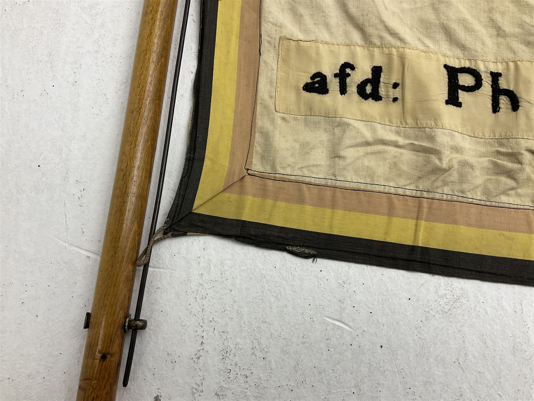 WW2 Belgian Partisan/Resistance two-sided banner embroidered in black on a cream ground 'Belgische P - Image 19 of 28