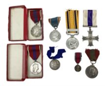 Imperial Service Medal awarded to James Roscow; four coronation medals for Edward VII