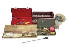 Assorted gun cleaning equipment including .303 brass oil bottle and boxed Webley Cleaning Kit etc; t