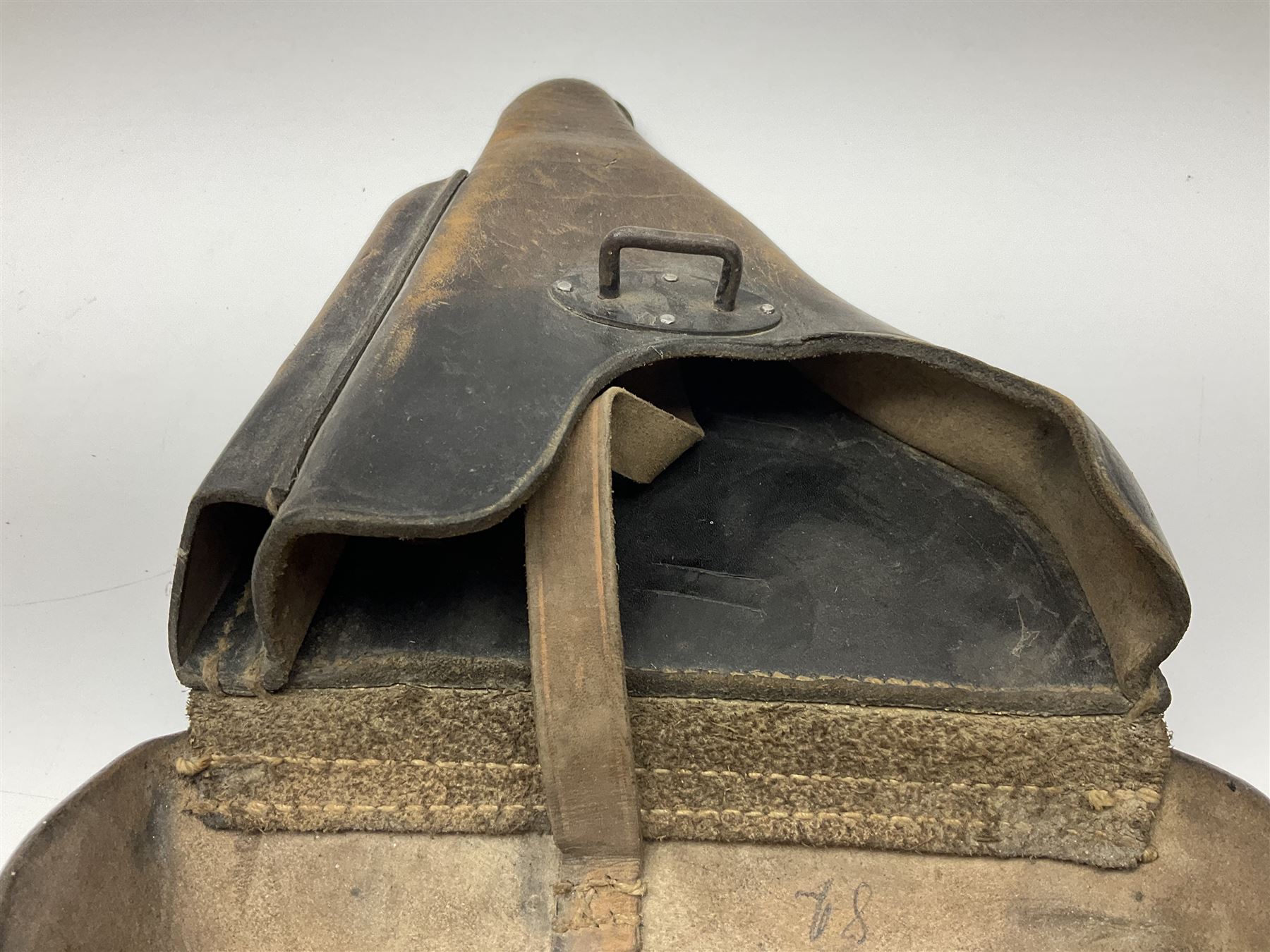 WWII German brown leather holster with side magazine pouch for a Walther P.38 semi-automatic pistol - Image 8 of 16