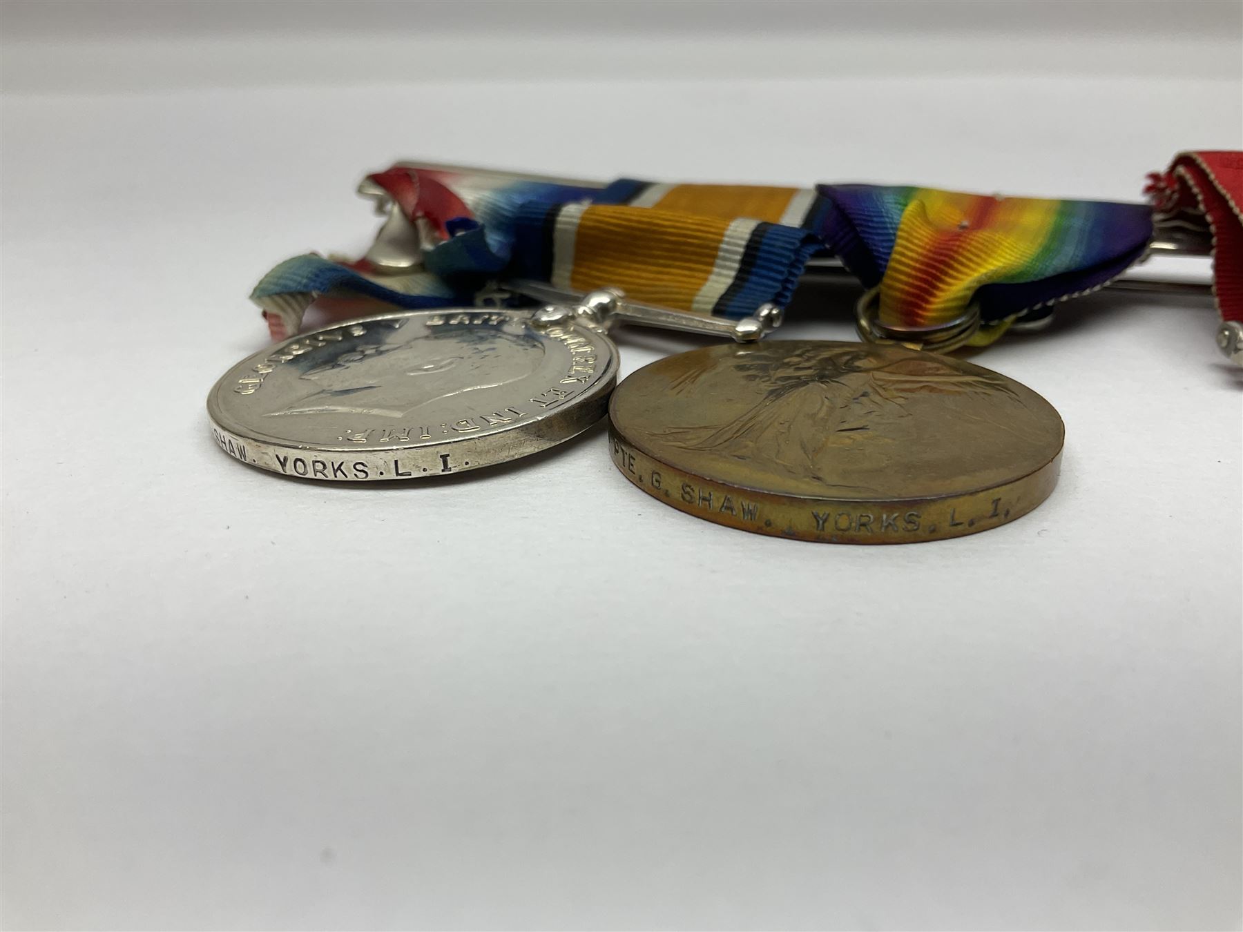 WW1 group of three medals comprising British War Medal - Image 14 of 14