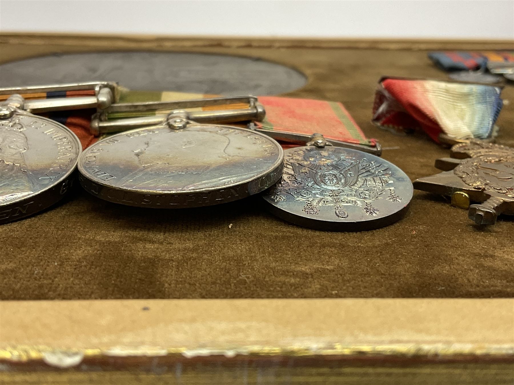 DOW Eure-et-Loir group of seven Boer War/WW1 medals comprising Queens South Africa Medal with three - Image 8 of 18