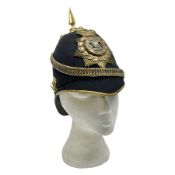 Late Victorian North Staffordshire Regiment Officer's Home Service Blue Cloth Helmet