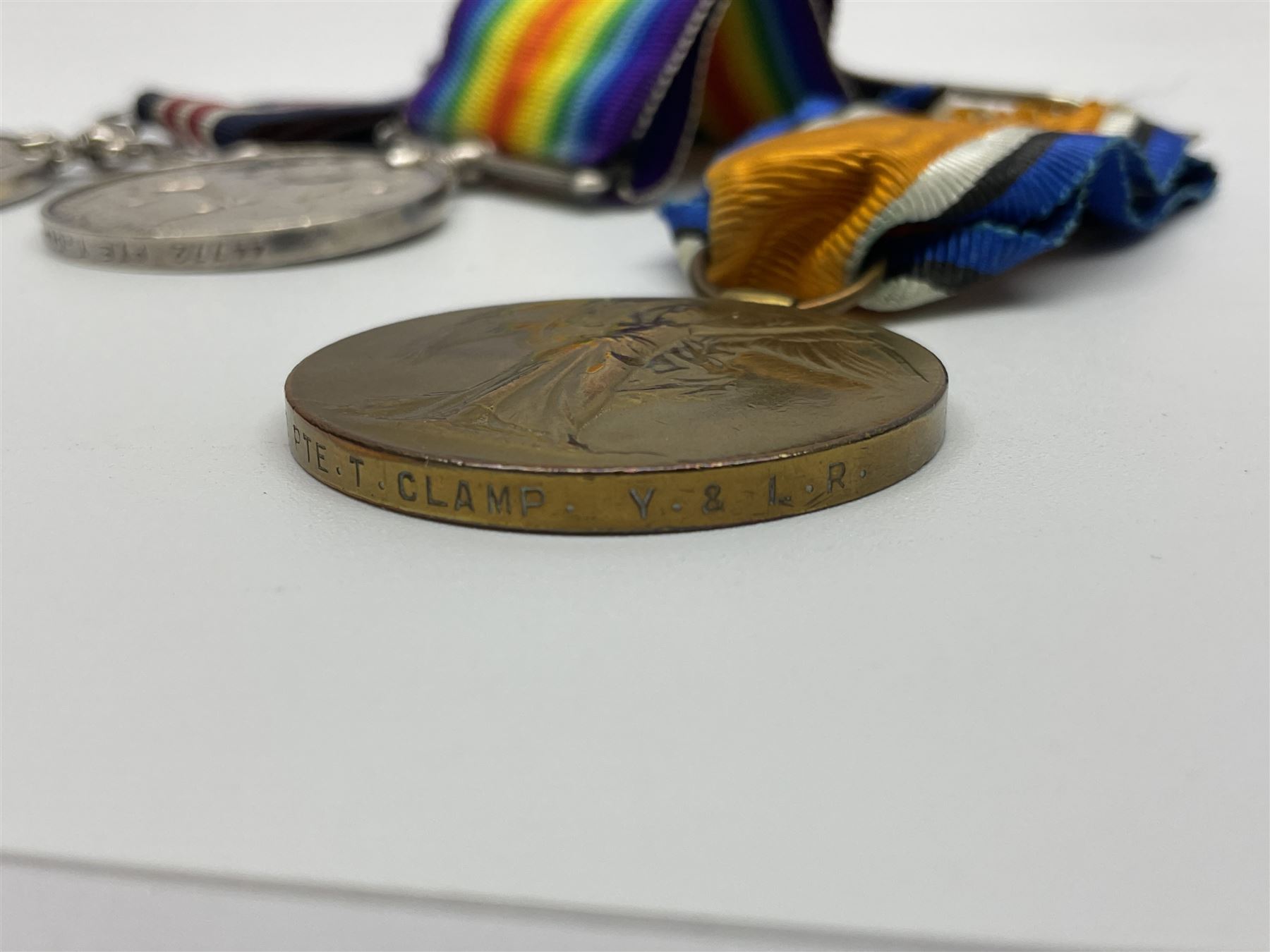 WW1 Military Medal group of three comprising MM - Image 8 of 8