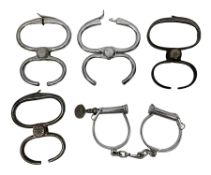 Police - two pairs of steel nipper handcuffs