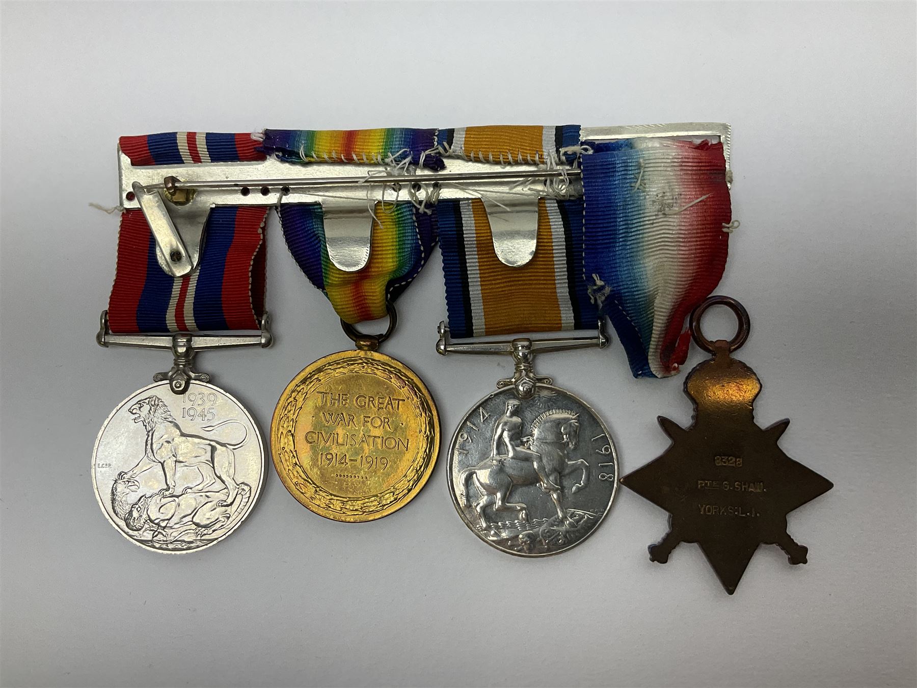 WW1 group of three medals comprising British War Medal - Image 10 of 14
