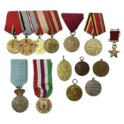 Fourteen assorted continental medals including Russian