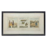 Early 20th century humorous military colour print entitled 'Reconnoitring' depicting three titled im