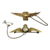RFC 18ct gold and enamel sweetheart brooch with 12ct gold pin
