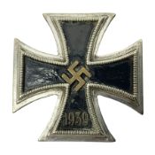 WW2 German Iron Cross first class with pin back; crudely scratched 1.2.42 verso