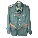 WW2 German Army M36 Major's tunic with leather belt