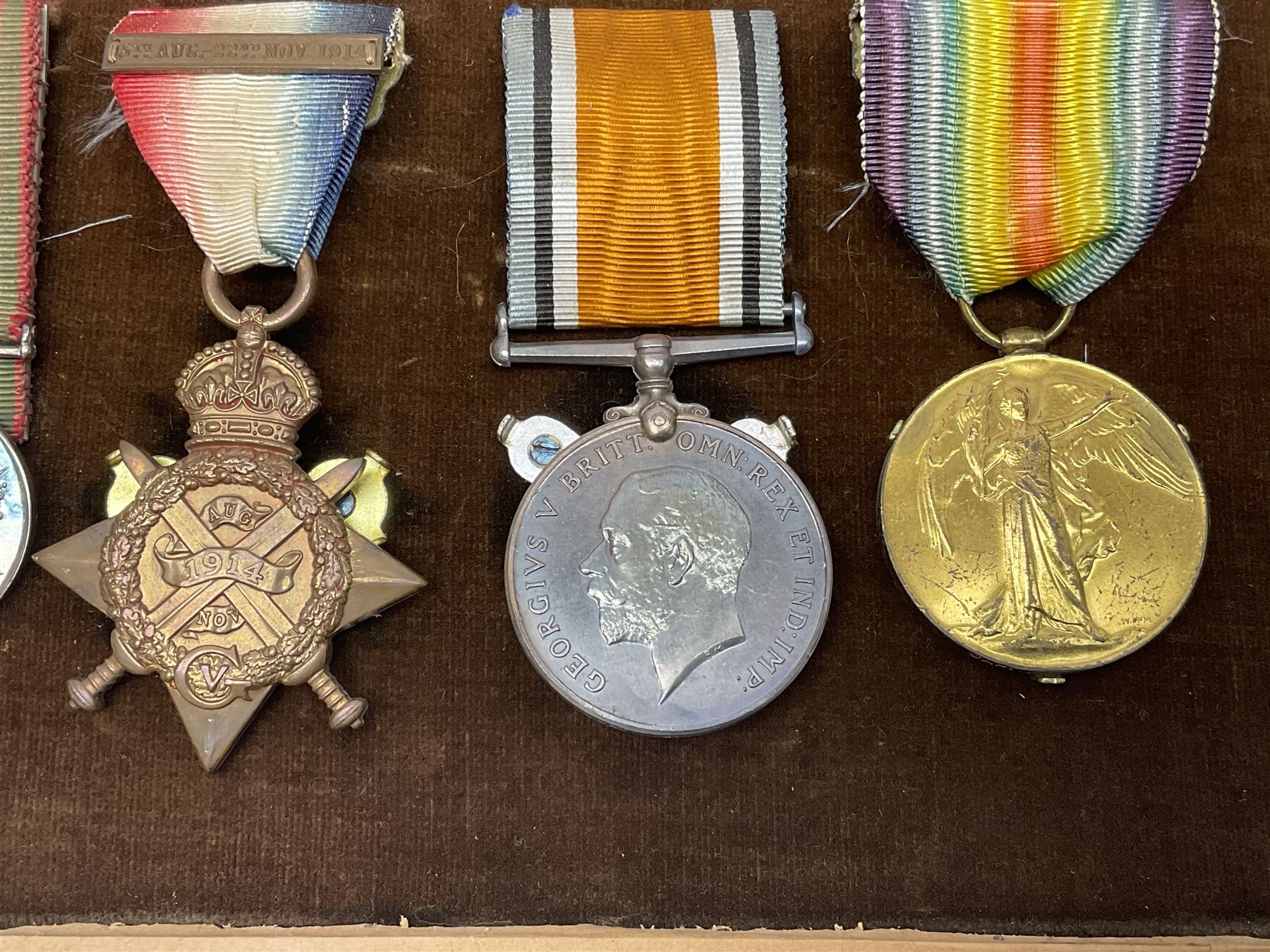 DOW Eure-et-Loir group of seven Boer War/WW1 medals comprising Queens South Africa Medal with three - Image 9 of 18