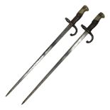 Two 19th century French model 1874 epee bayonets
