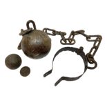 Late 19th/early 20th century prisoners iron ball and chain