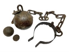 Late 19th/early 20th century prisoners iron ball and chain