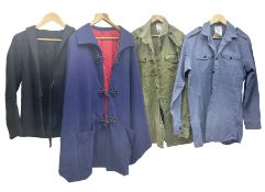 Quantity of post-WW2 military style clothing comprising twelve Jumpers blue serge coat style