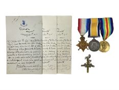 WWI group of three medals comprising 1914-15 Star
