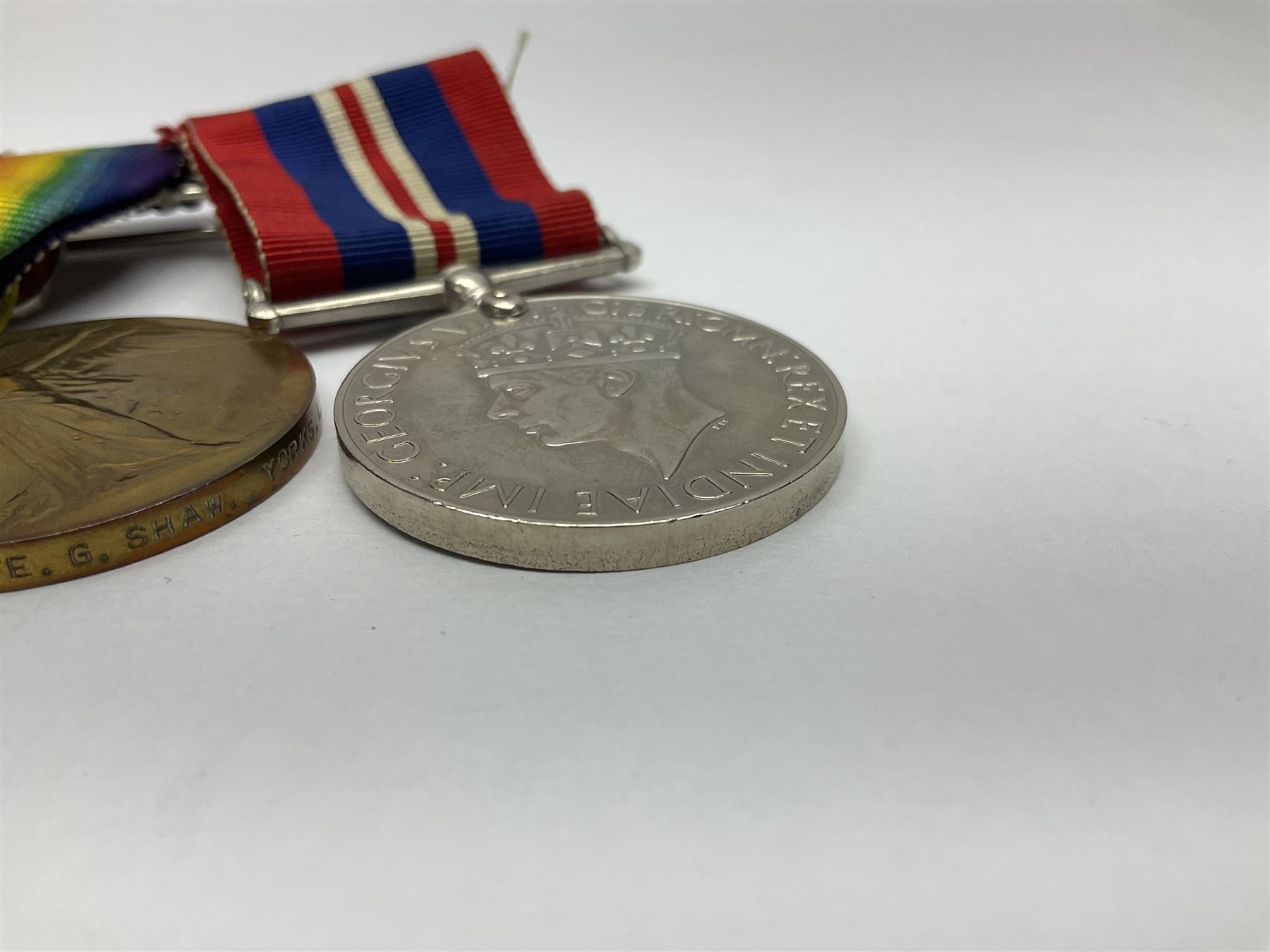 WW1 group of three medals comprising British War Medal - Image 12 of 14