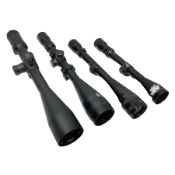 Four telescopic rifle scopes - Hawke 10-40x50