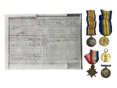 WW1 trio of medals comprising British War Medal