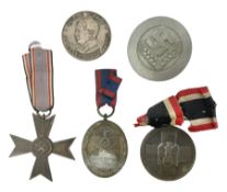 Five WW2 German medals/badges -German Defences West Wall Medal